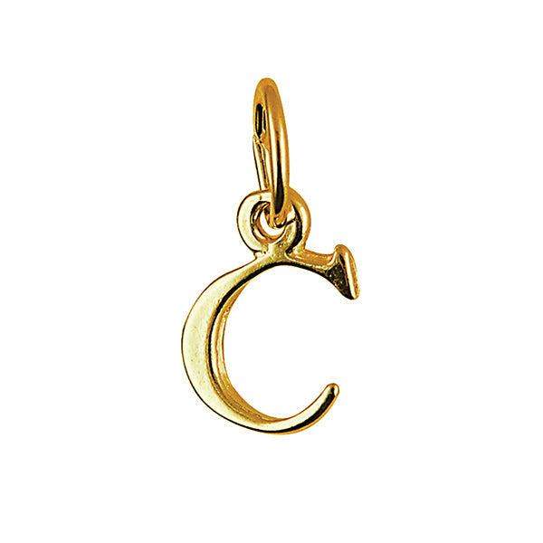 Block Initial Charm — C, 9kt Rose Gold